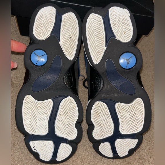 Lightly worn Boys Jordan Retro 13 size 3. Navy/University Blue-Black. - Picture 7 of 11